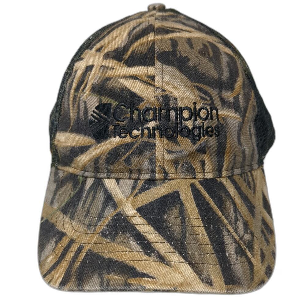 Mossy Oak Champion Technologies Baseball Cap Brown OSFM Mesh Camo Stretch Fit
